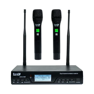 MICROFONO INALAMBRICO PRO DJ UHV-412M CON FRECUENCIA VARIABLE (PAR)