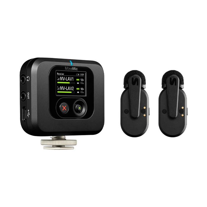KIT MICRÓFONOS SHURE INALÁMBRICOS MoveMic DOS RECIBIDORES MV-TWO-KIT-Z7