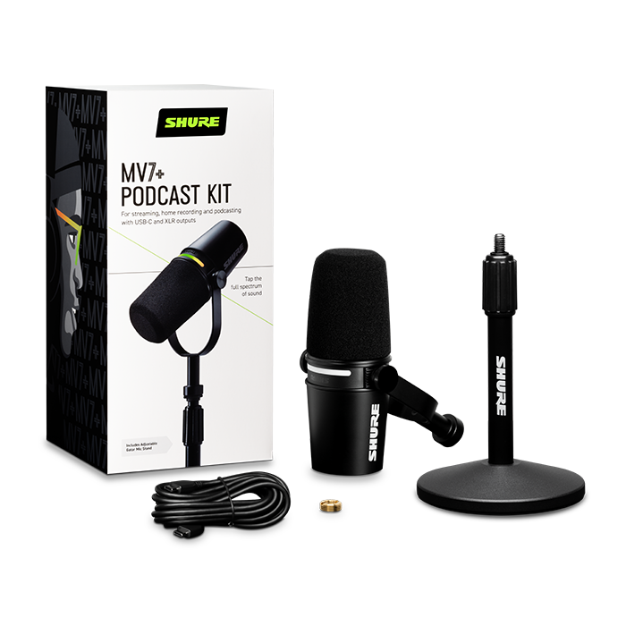 MICRÓFONO USB PARA PODCAST SHURE MV7+-K BNDL
