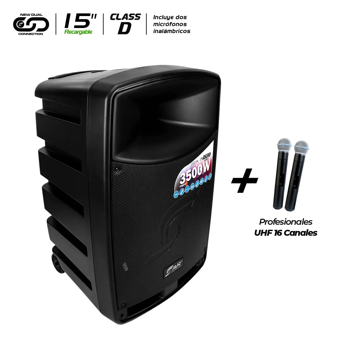 CABINA ACTIVA RECARGABLE BLUETOOTH J&R J5234 15"