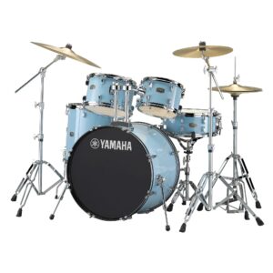 BATERIA ACUSTICA RYDEEN RDP2F5 1/2 COLOR GLOSS PALE BLUE + CAJA 2 + PEDAL (SIN PLATILLO, SIN SILLA)