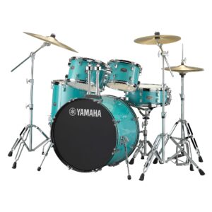 BATERIA ACUSTICA RYDEEN RDP2F5 1/2 COLOR TURQUOISE GLITTER + CAJA 2 + PEDAL (SIN PLATILLO, SIN SILLA)