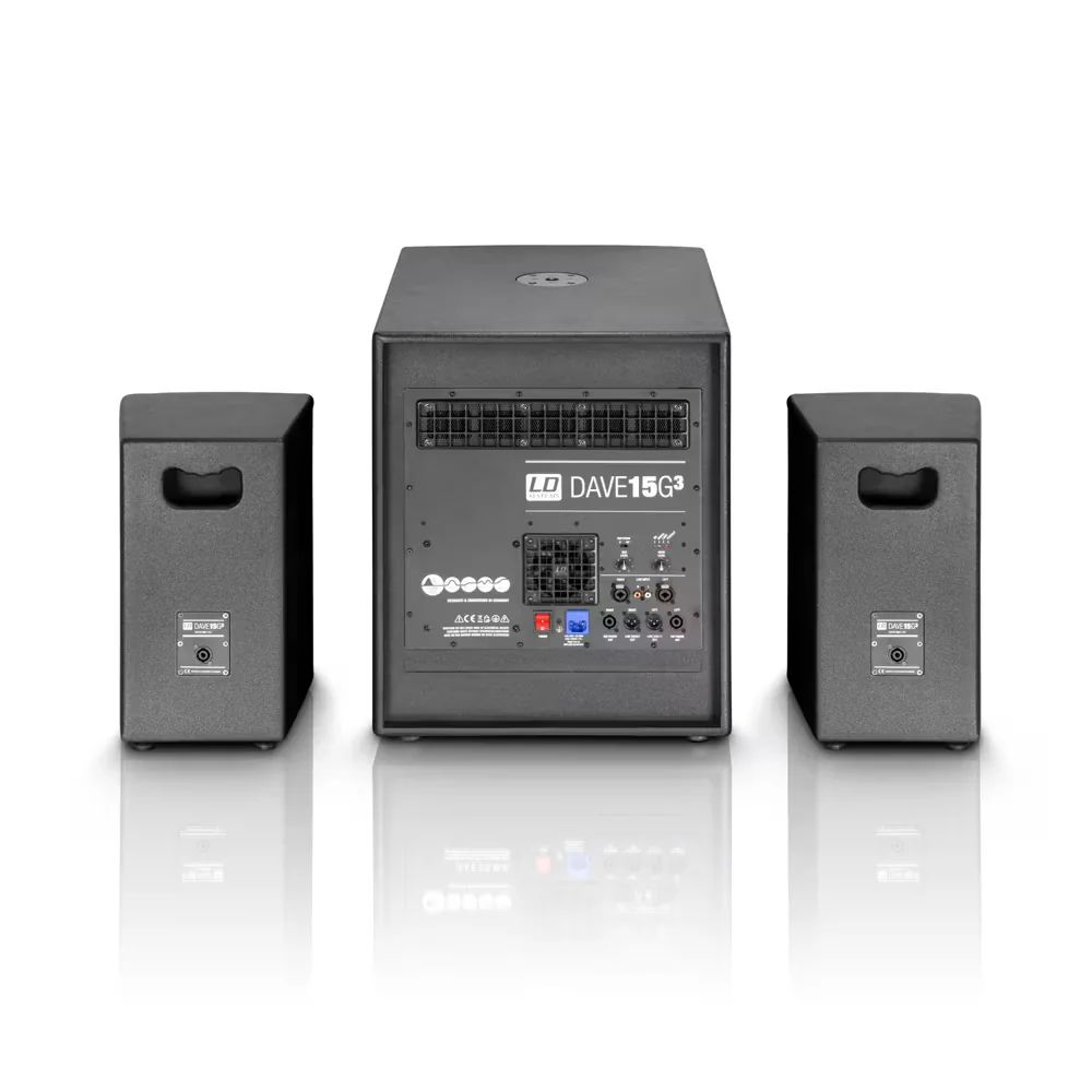 SISTEMA 2.1 ACTIVO LD SYSTEMS DAVE 15 G3 US CON SUBWOOFER DE 15" Y DOS CABINAS DE 8" - Imagen 2