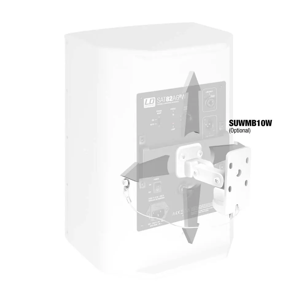 LD SYSTEMS SAB 82 A G2W CAJA ACÚSTICA INSTALACIÓN 8" ACTIVA BLANCO - Imagen 4