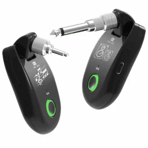 TRANSMISOR Y RECEPTOR INALAMBRICO DE AUDIO DK IW-20 PLUG 1/4 CONVERTIBLE A 3.5mm