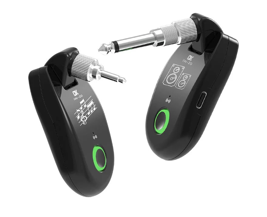 TRANSMISOR Y RECEPTOR INALAMBRICO DE AUDIO DK IW-20 PLUG 1/4 CONVERTIBLE A 3.5mm