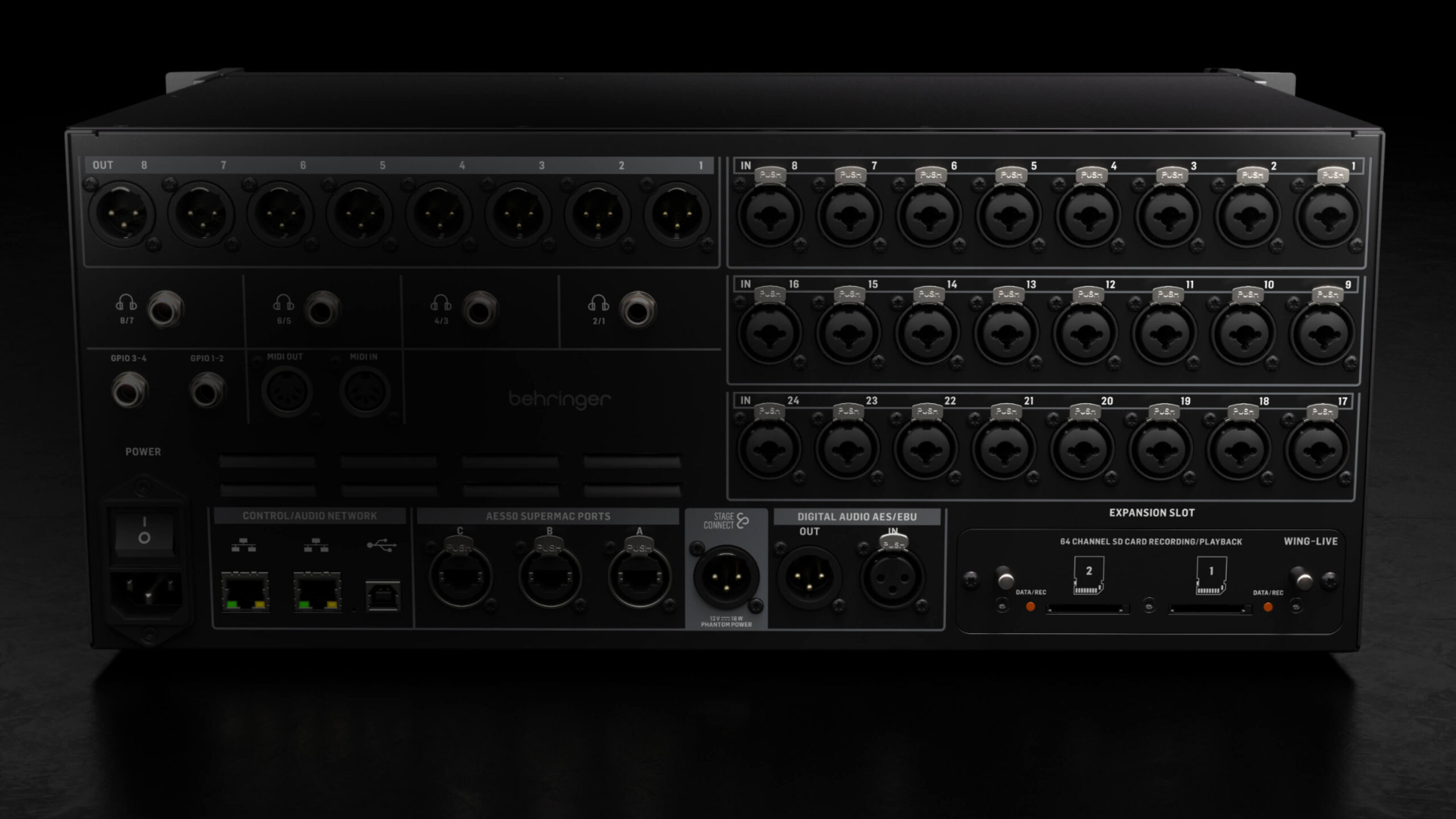 CONSOLA DIGITAL BEHRINGER WING 48 RACK - Imagen 7