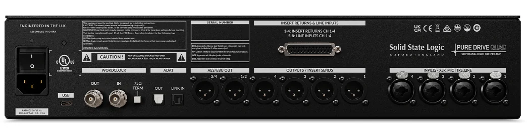 SOLID STATE LOGIC PURE DRIVE QUAD PREAMPLIFICADOR DE 4 CANALES - Imagen 5