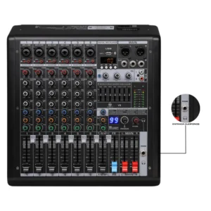 Alternative view of CONSOLA MEZCLADORA MIXER DE 8 CANALES CON EFECTOS AURORA V8