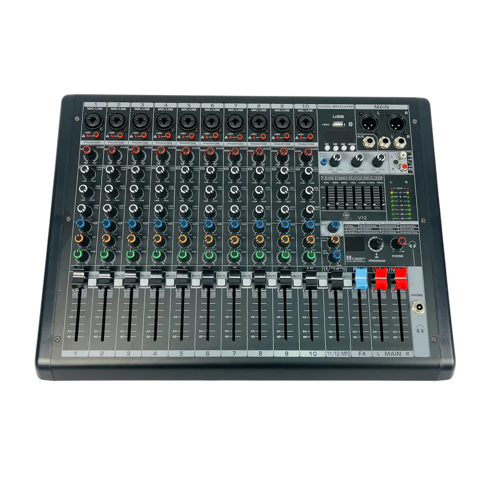 CONSOLA MEZCLADORA MIXER - 12 CANALES CON EFECTOS AURORA V12 - Imagen 4