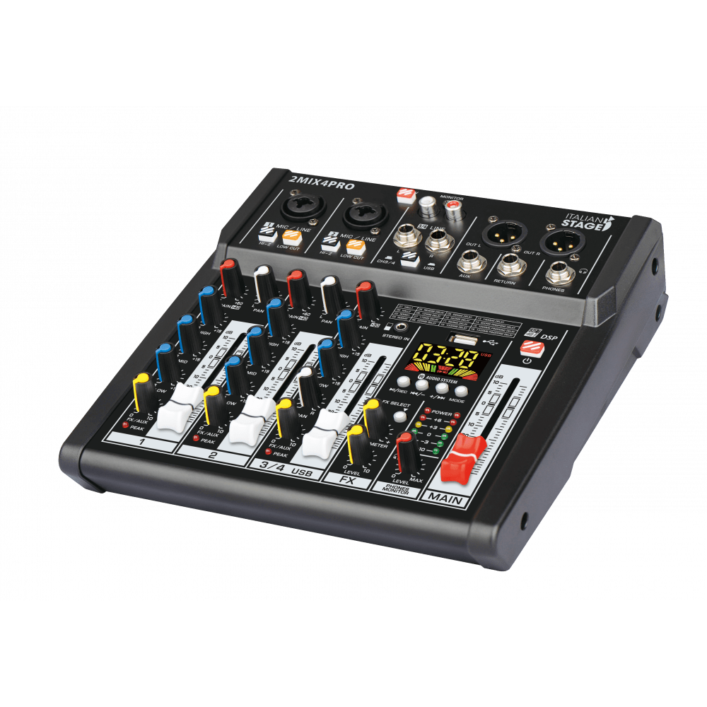 ITALIAN STAGE 2MIX4 PRO CONSOLA ANALOGA CON INTERFAZ EFECTOS USB Y BT - Imagen 2