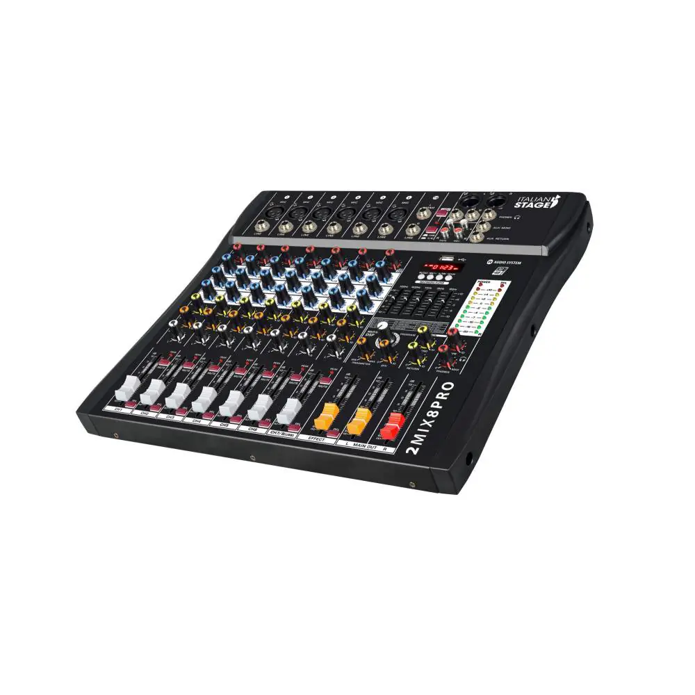 ITALIAN STAGE 2MIX8 PRO CONSOLA ANALOGA CON INTERFAZ EFECTOS USB Y BT - Imagen 2