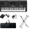 KIT TECLADO YAMAHA PSR E483 + PA-150 + ESTUCHE + BASE DOBLE + PEDAL SUSTAIN