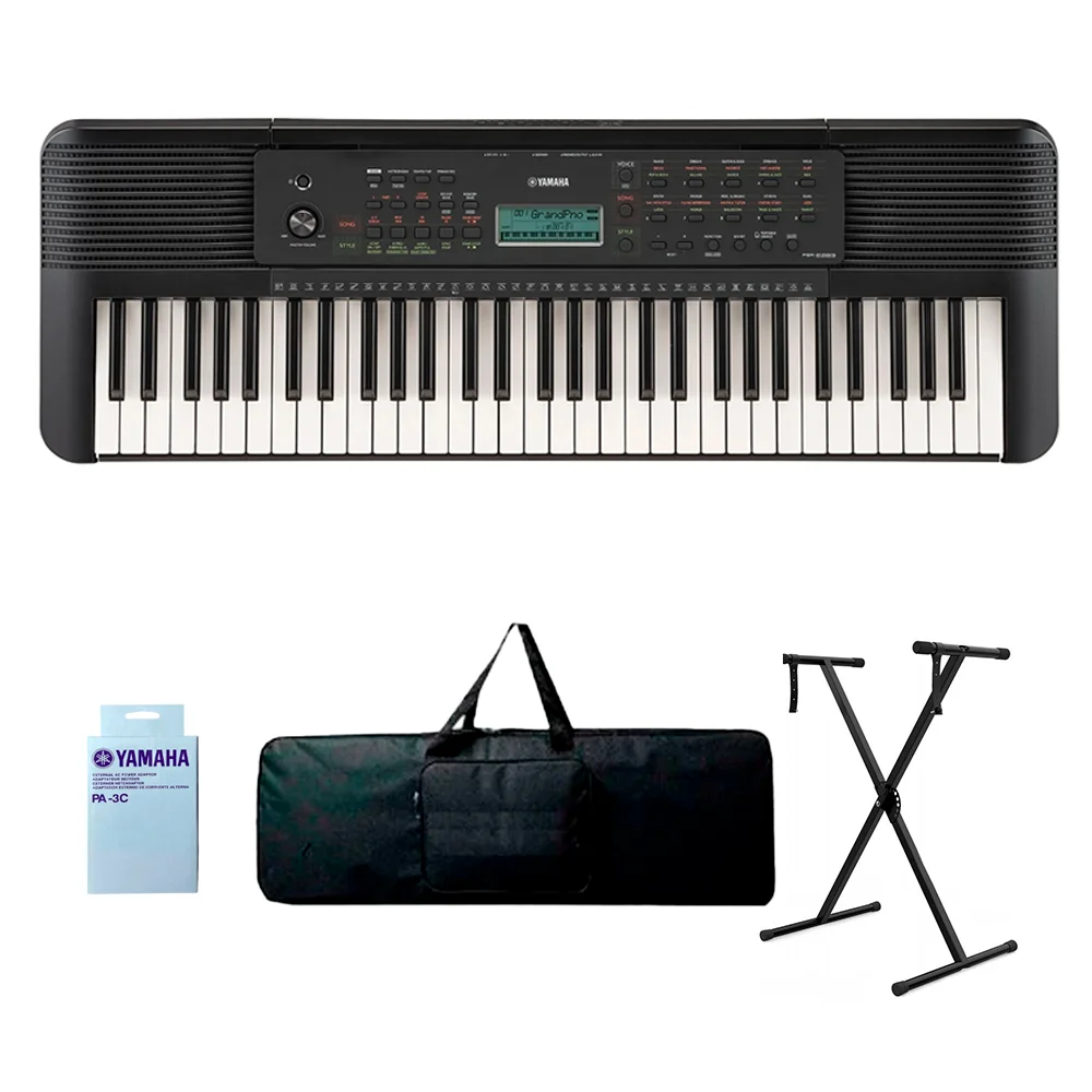 TECLADO ORGANETA YAMAHA PSR-E283 + ADAPTADOR + BASE + FORRO