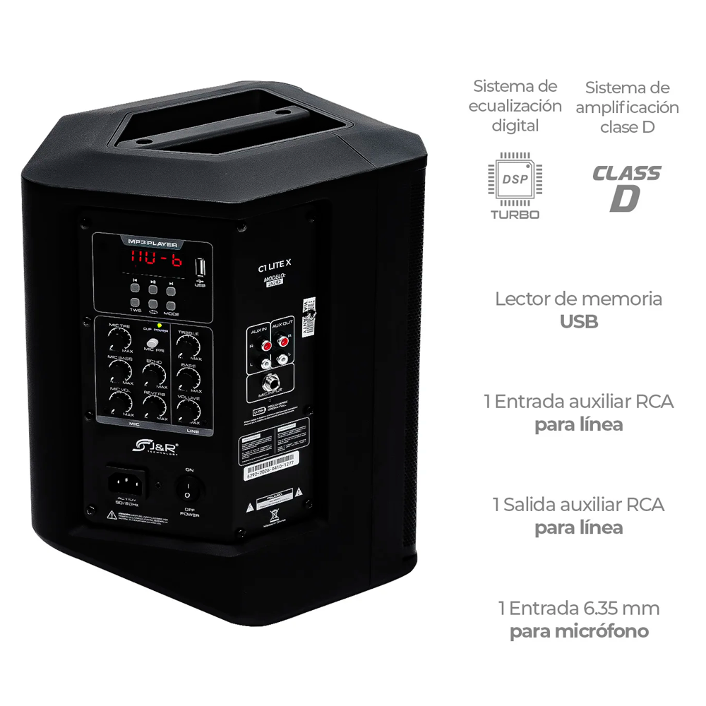 Parlante Cabina Jyr C1 Lite X J5292 Bocina Activa Recargable - Imagen 4