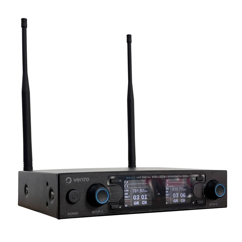 MICRÓFONO INALÁMBRICO DOBLE DE MANO VENTO WM232 PROFESIONAL UHF - Imagen 4