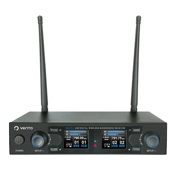 MICRÓFONO INALÁMBRICO DOBLE DE MANO VENTO WM232 PROFESIONAL UHF - Imagen 5